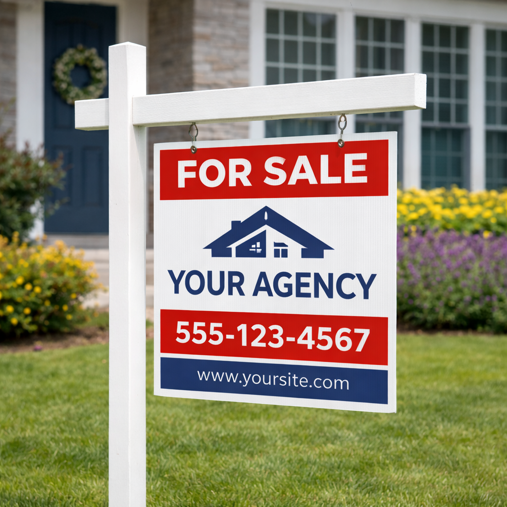 Coroplast real estate sign