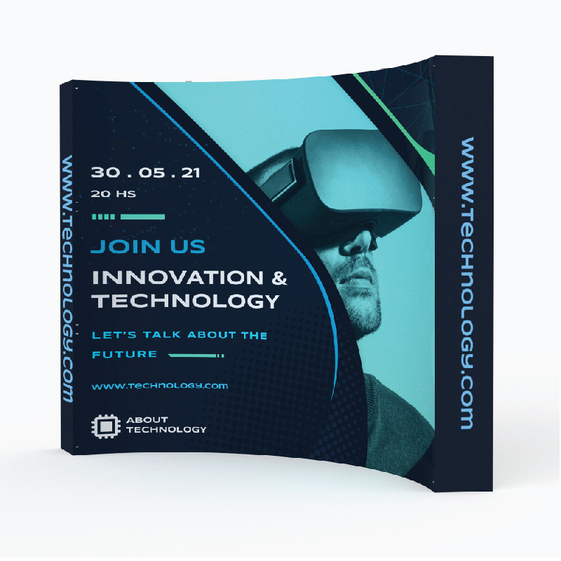 10' Curve Velcro Fabric Pop Up Display 1