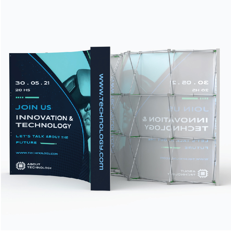 10' Curve Velcro Fabric Pop Up Display 2