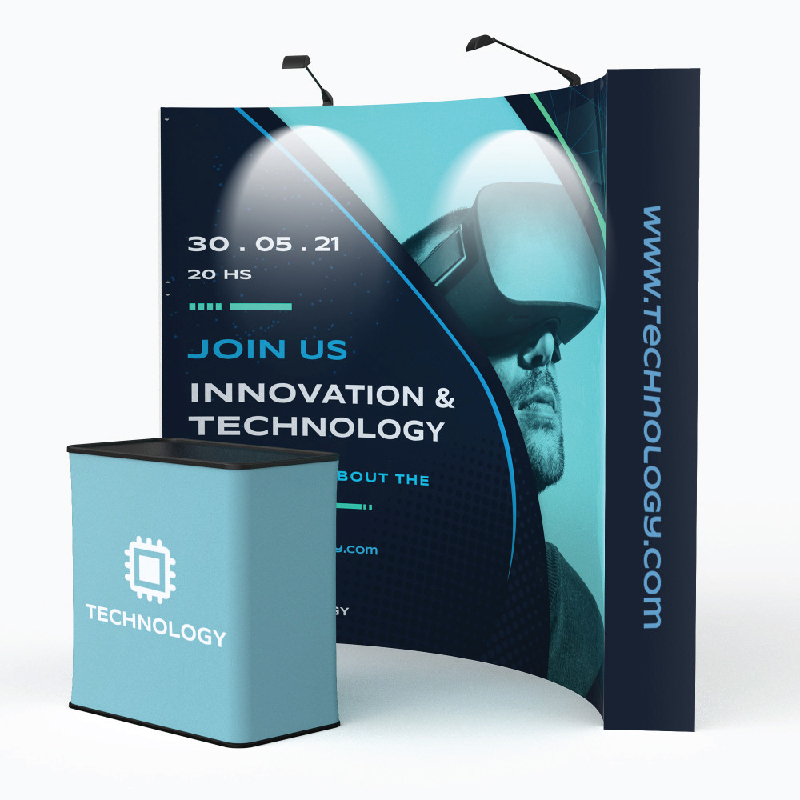 10' Curve Velcro Fabric Pop Up Display 5