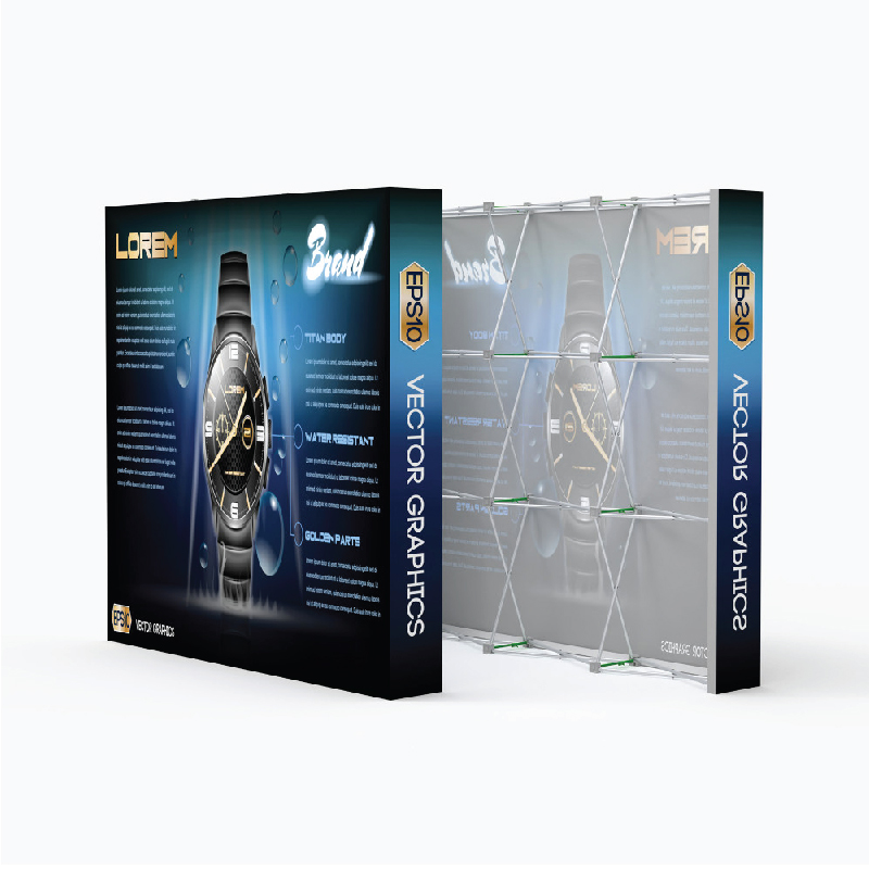 Tela de velcro recta de 8' emergente pantalla 2