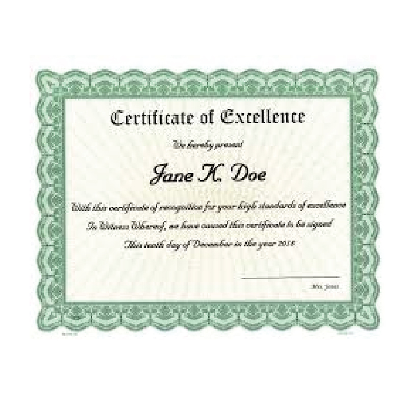 Certificate