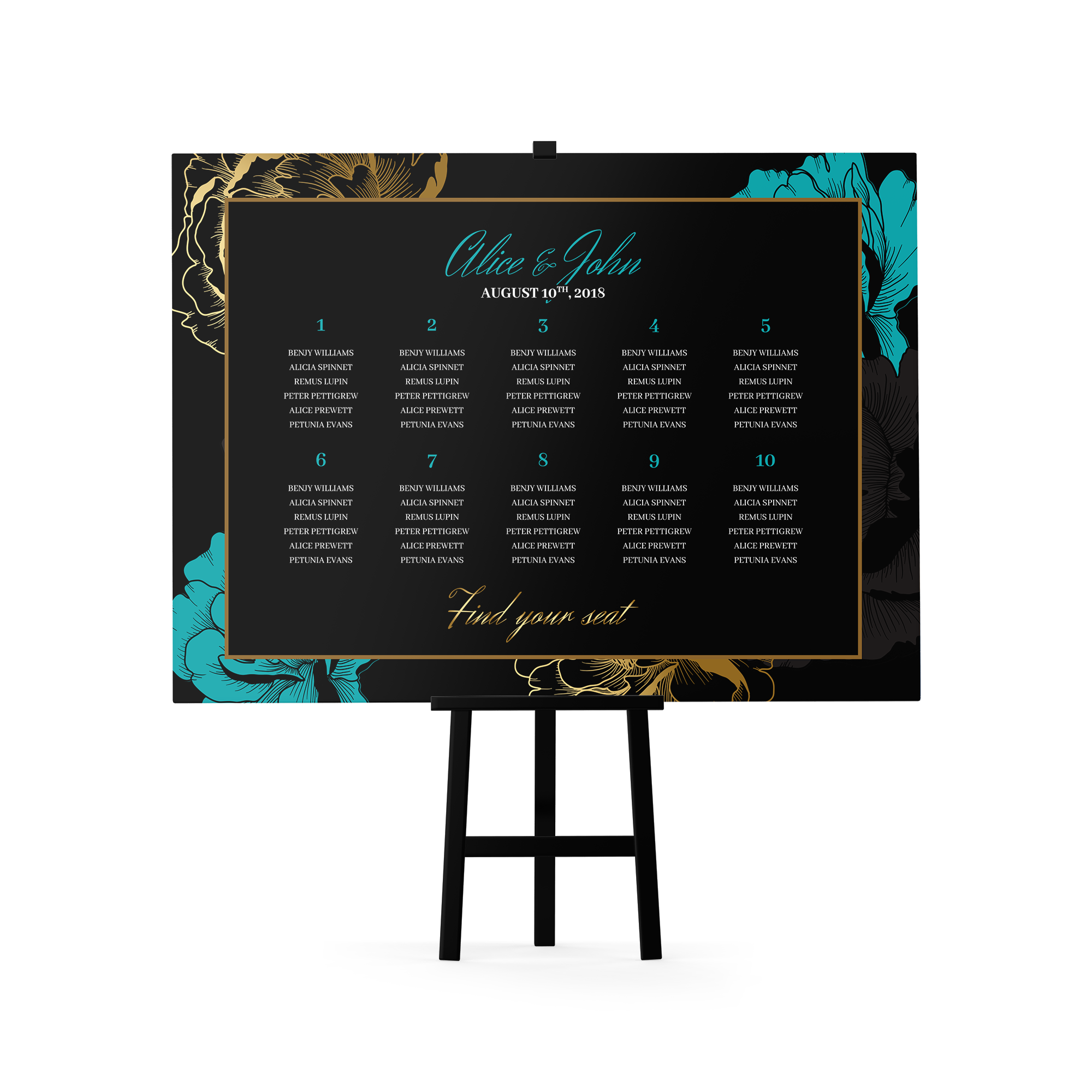 Custom Wedding Seating Chart