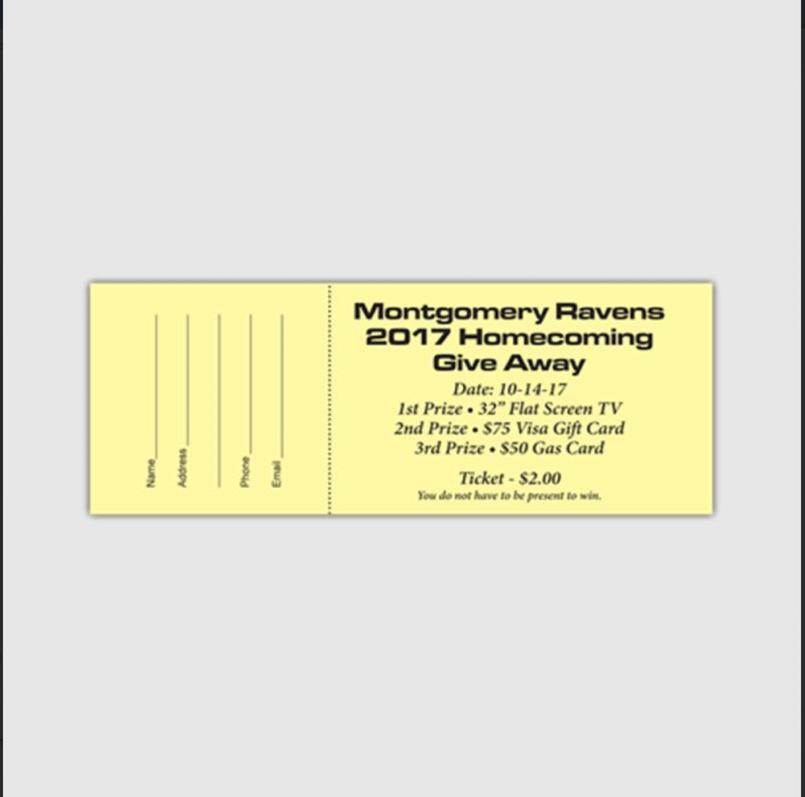 Standard Raffle Tickets 2