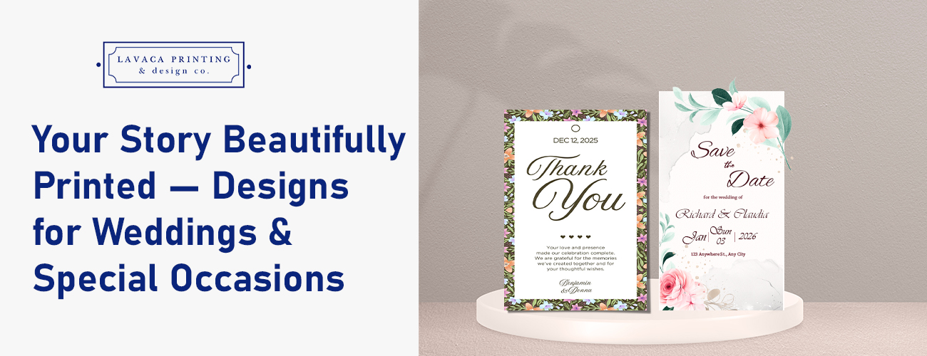 Your Story, Beautifully Printed — Designs for Weddings & Special Occasions