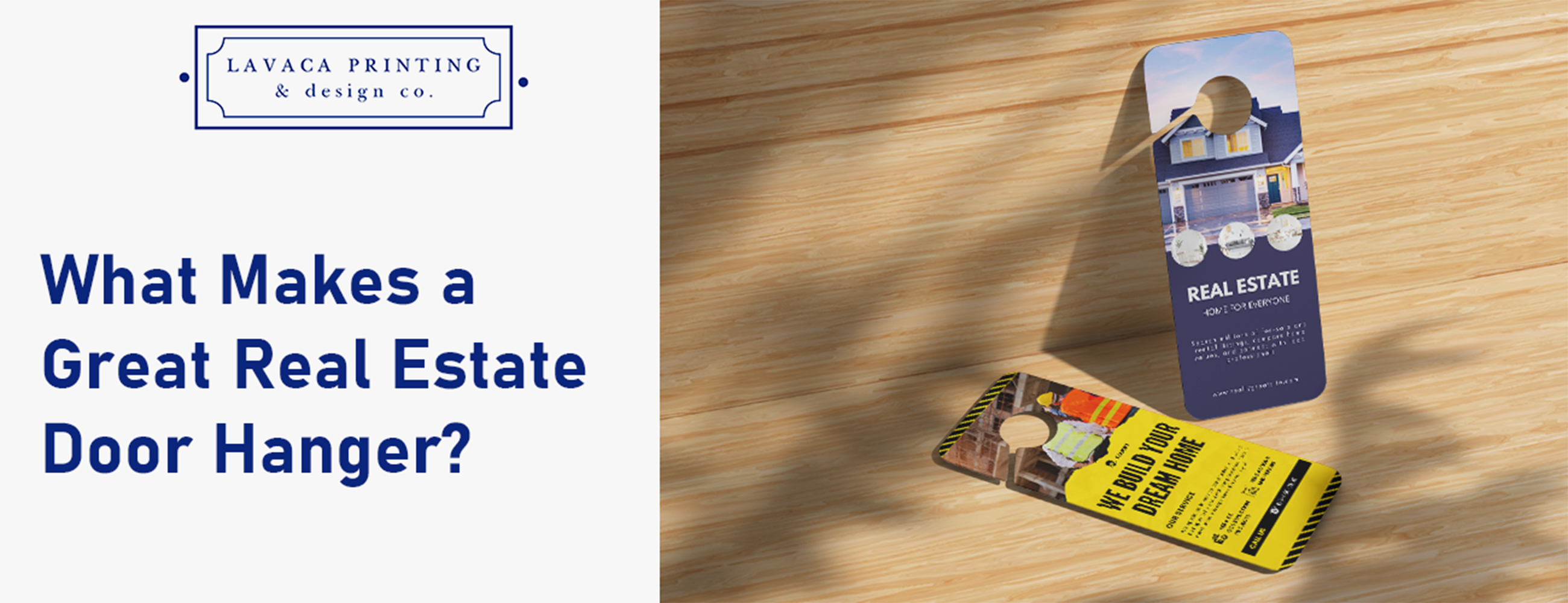 Example of professional real estate door hanger with agent branding