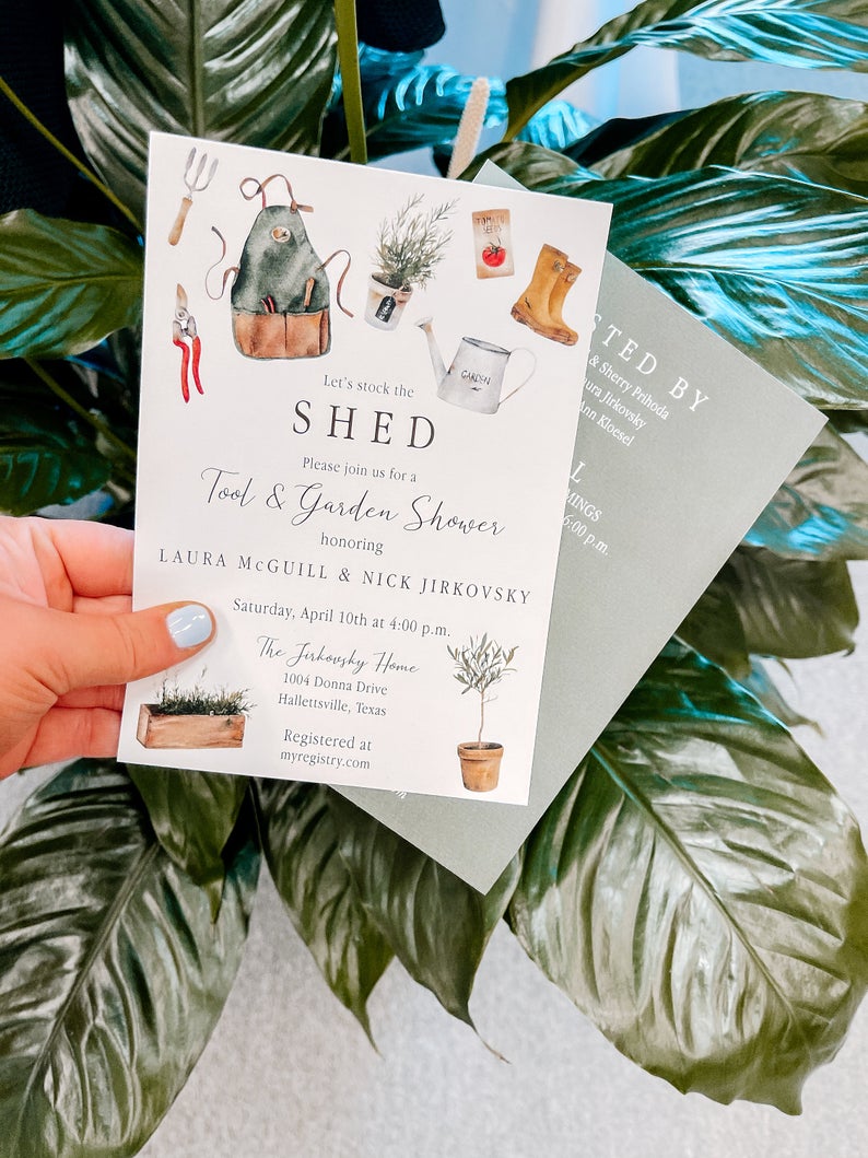 Stock the Shed Couples Shower Invitation Digital Download