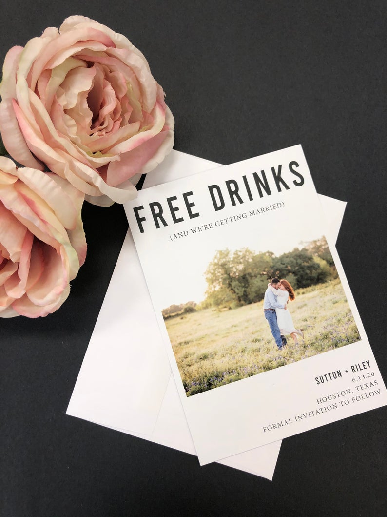 Free Drinks Save the Date Free Drinks Save the Date