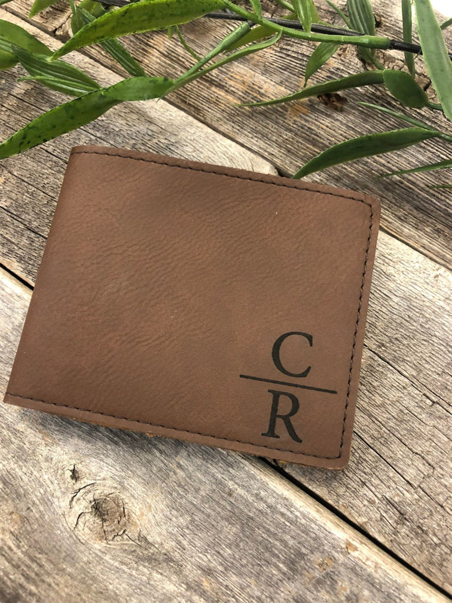Engraved Leather Wallet
