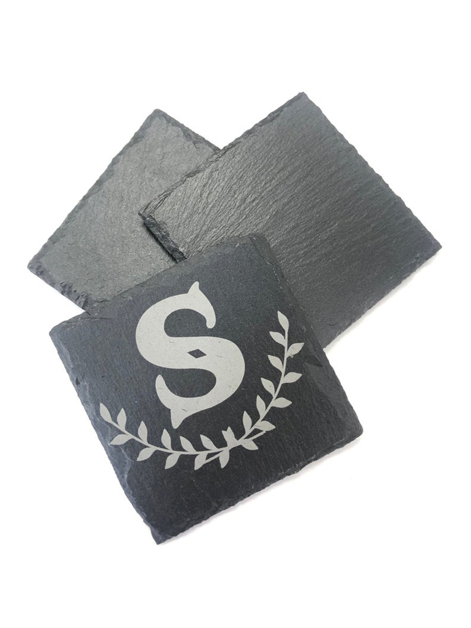 Laser Engraved Slate Coaster - Set of 4