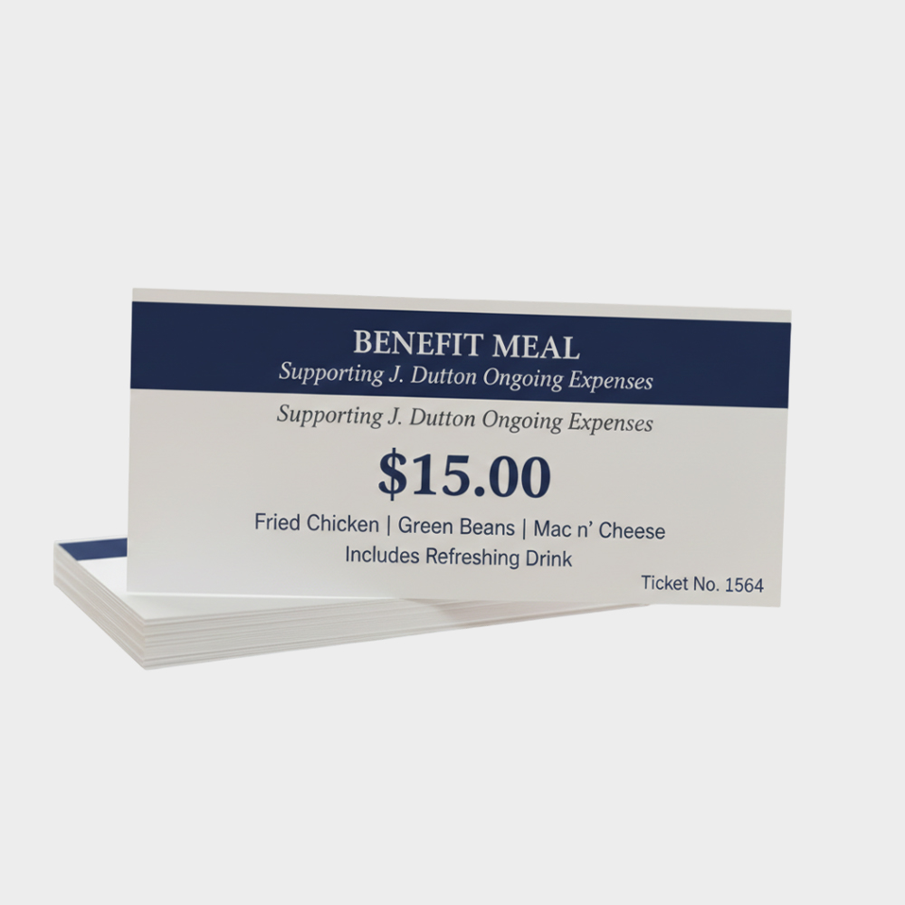 Meal Tickets 2" x 3.5" Numbered