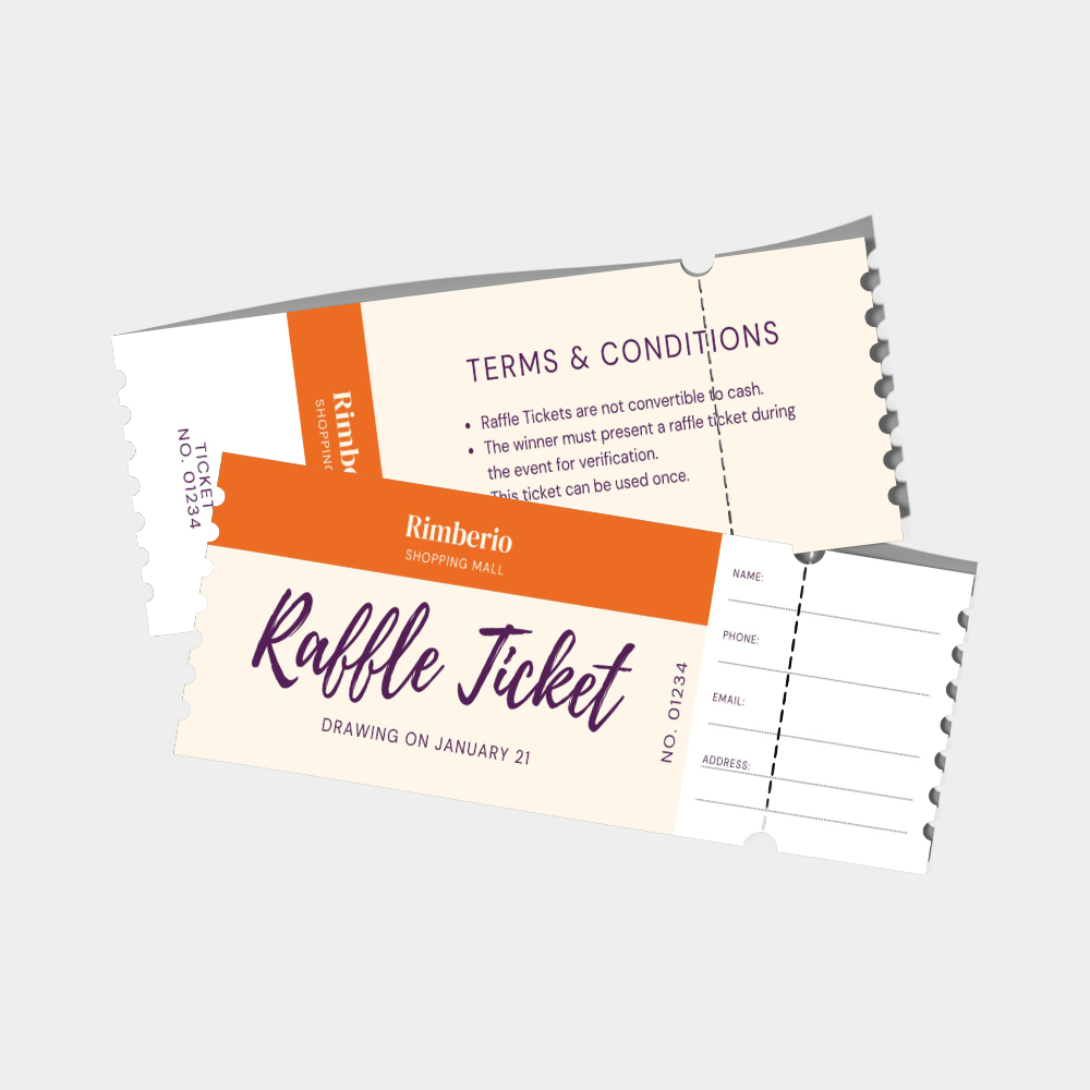 Raffle Tickets 3.5" x 8.5"