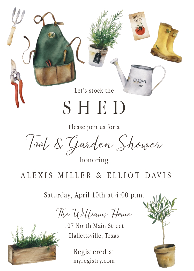 Stock the Shed Couples Shower Invitation