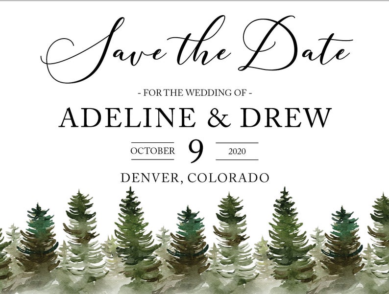 Woodlands Theme Save the Date 2