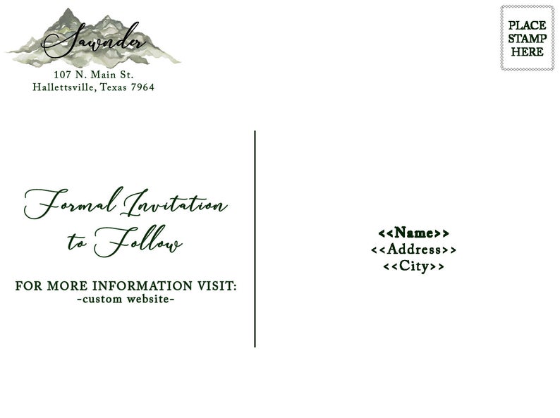 Woodlands Theme Save the Date 3