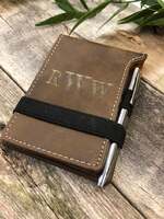 Engraved Leather Notepad with Pen 3