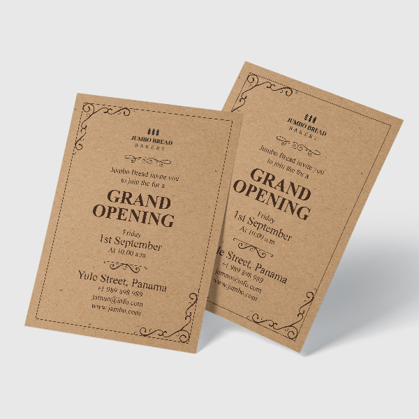 Brown Kraft Announcement Cards  for Business Use