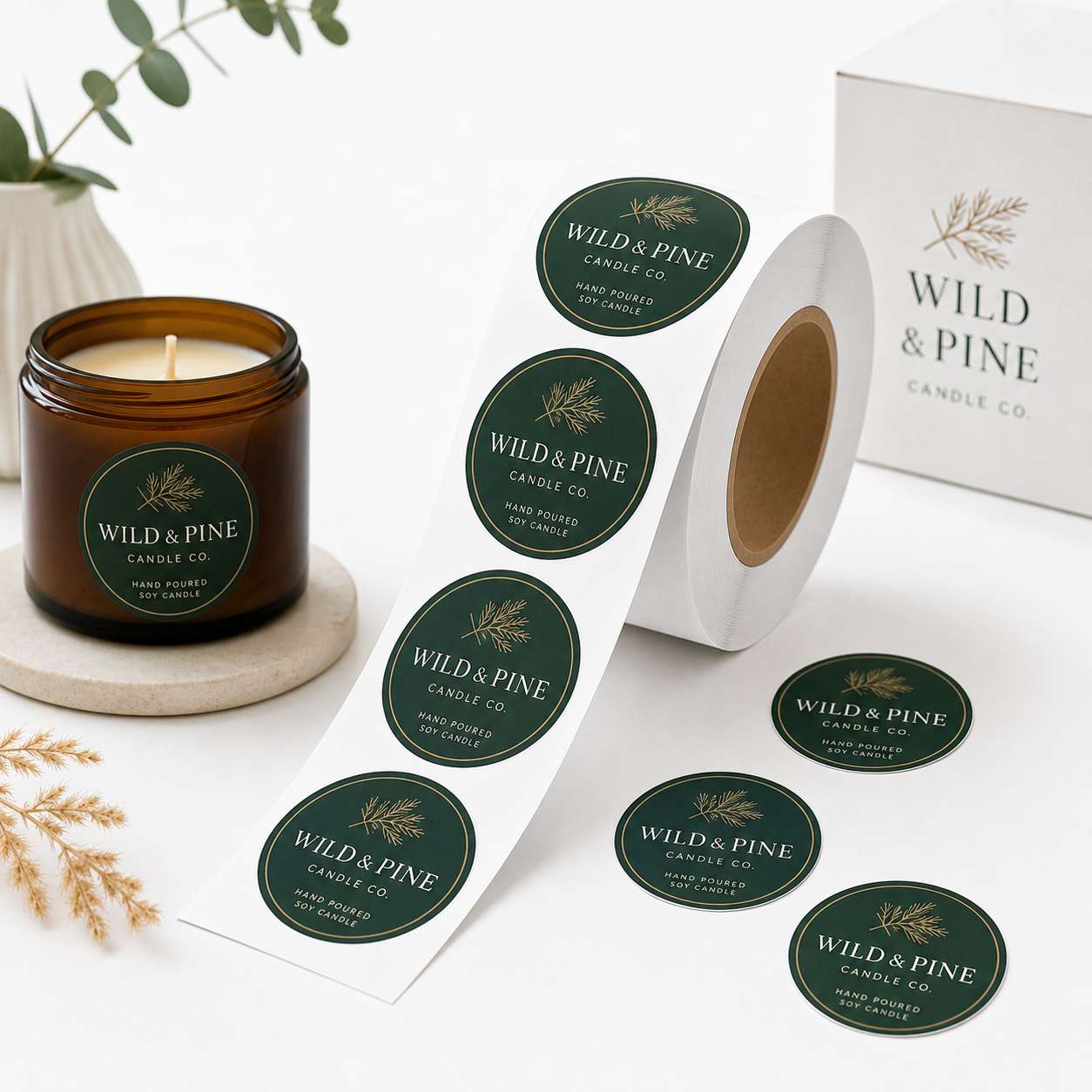 Circle Roll Labels — Circle roll for product packaging and branding, ideal for jars, bottles, and retail packaging