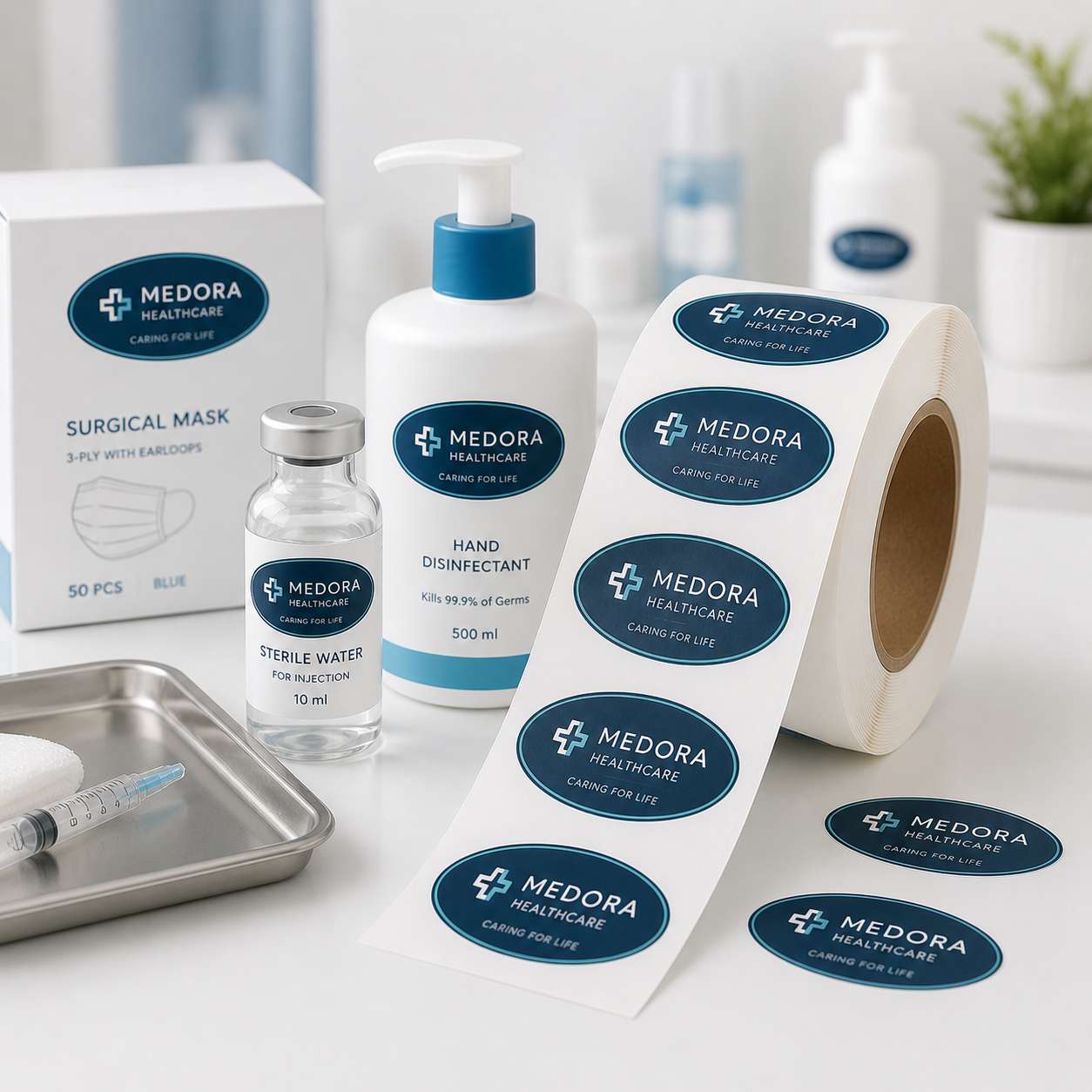 Oval Roll Labels — Oval roll for product packaging and branding, ideal for jars, bottles, and retail packaging