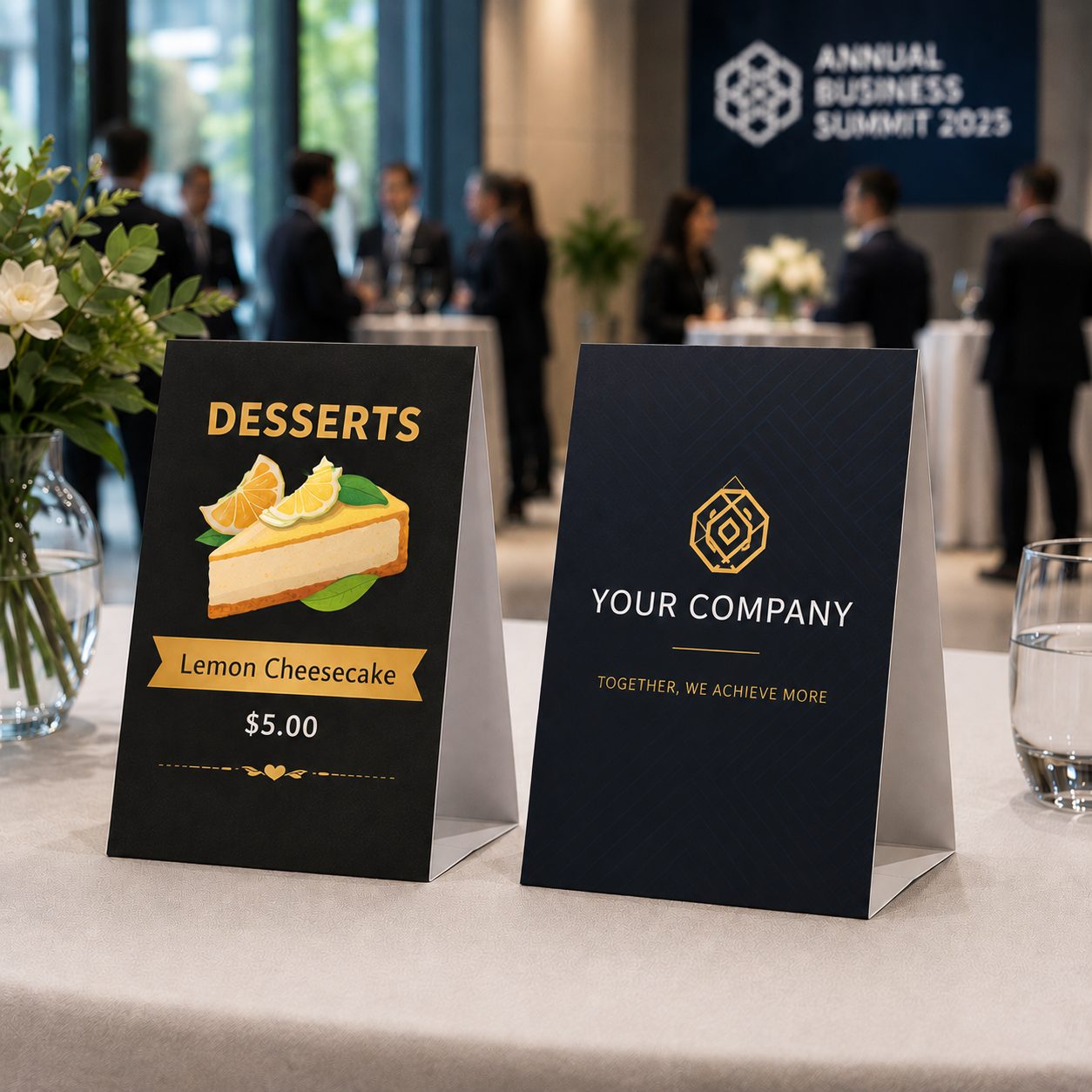 Table Tent — printed materials for business branding, promotions, and events