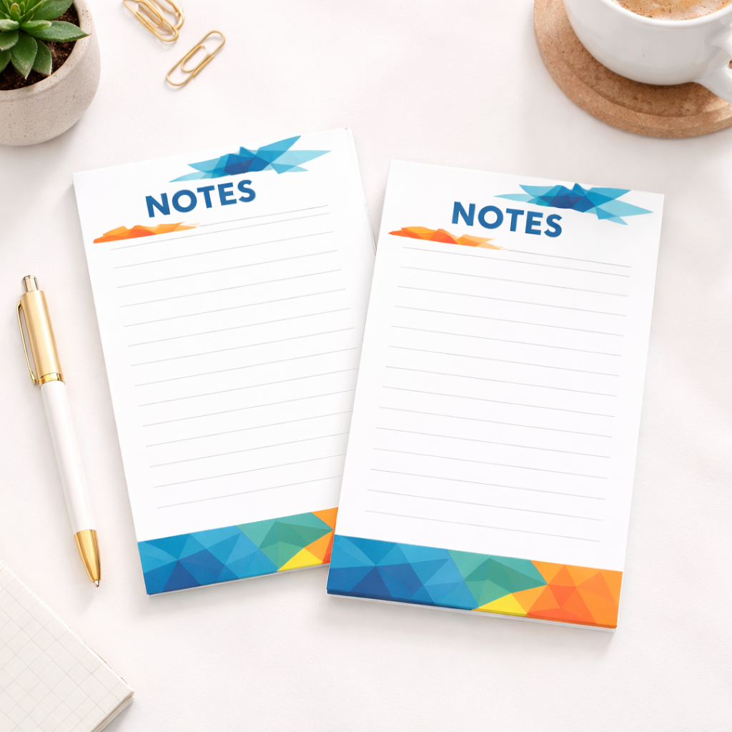 Notepads — printed materials for business branding, promotions, and events