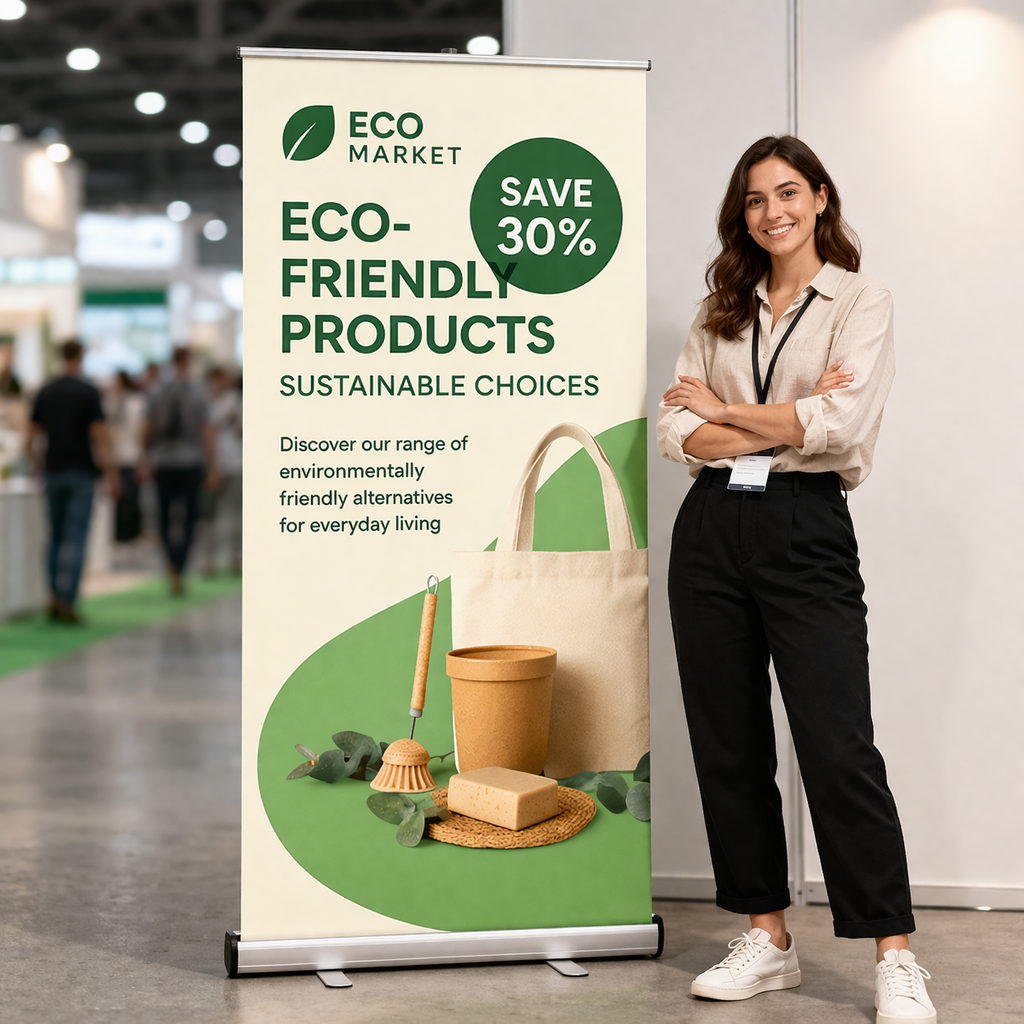 Retractable Banner — durable banners for storefront displays, trade shows, and events