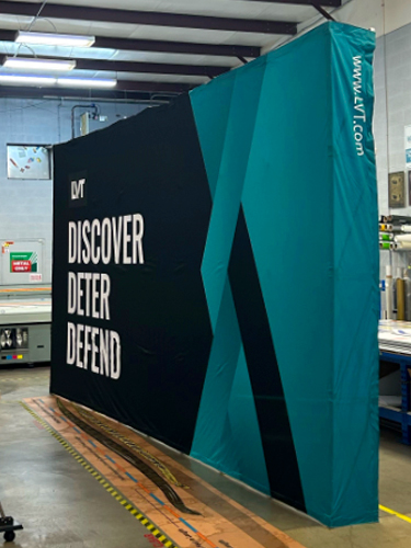 Pop up showing company's logo and name.