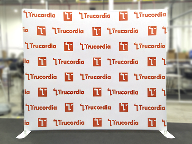 Trucordia orange logo staggered on white background pop up