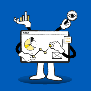 Graphic showing computer screen with growth projections