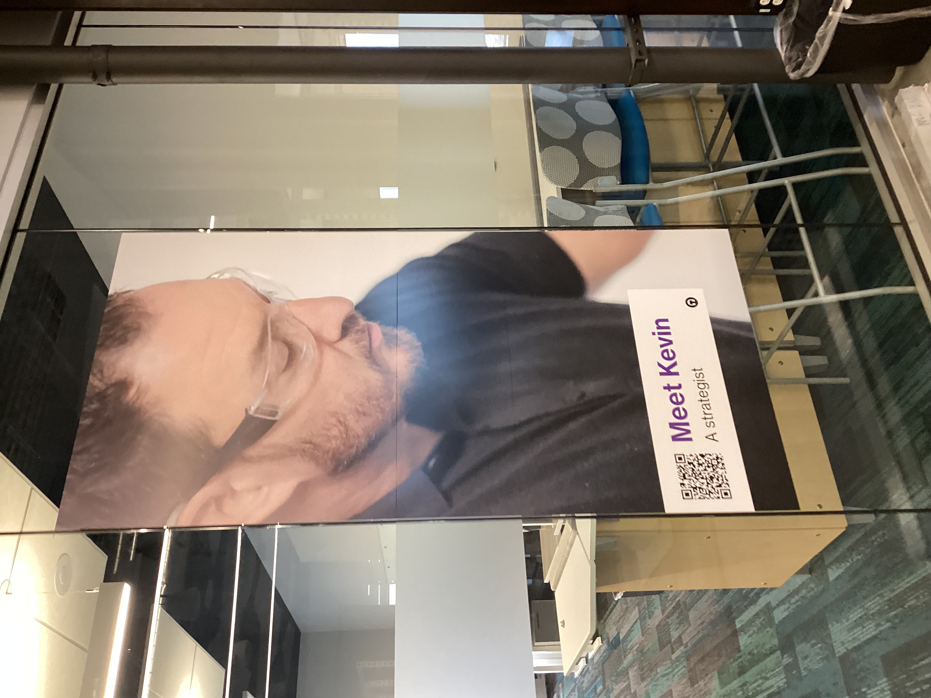 Window graphic of a man