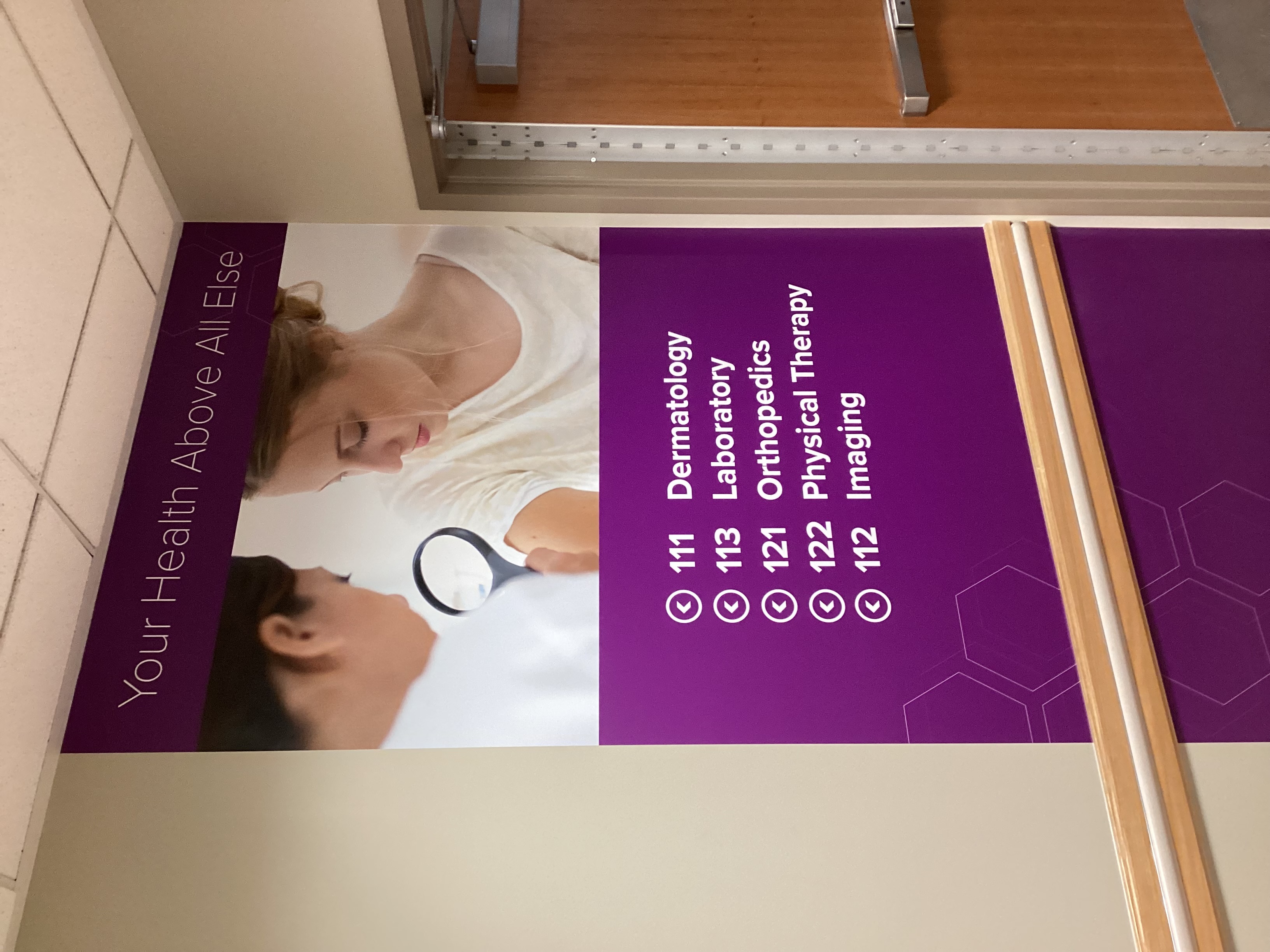 Directional sign interior wall graphic