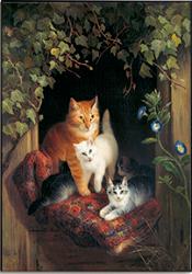 Gatos con sus crias