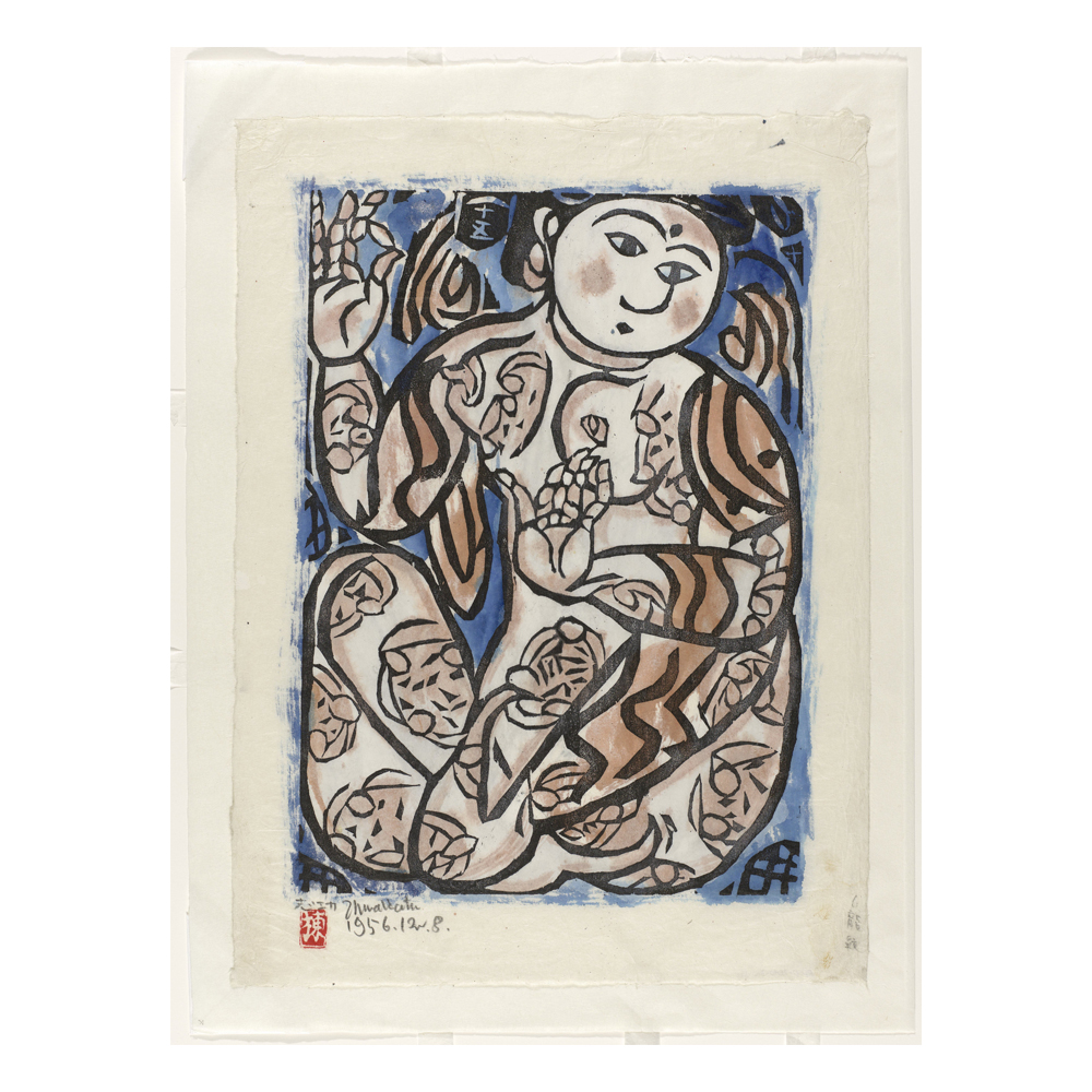 Mujer sentada con flores - Cuadro decorativo personalizado | Megaprint