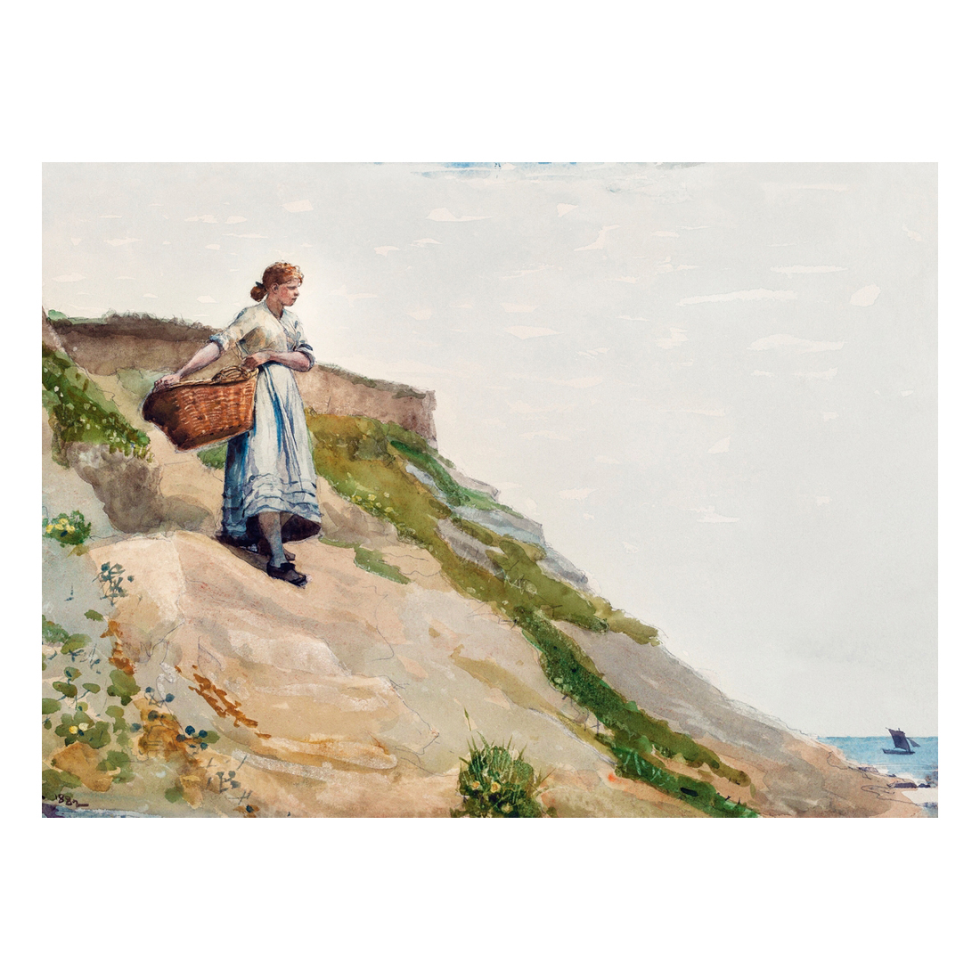 Niña con una cesta - Cuadro decorativo personalizado | Megaprint