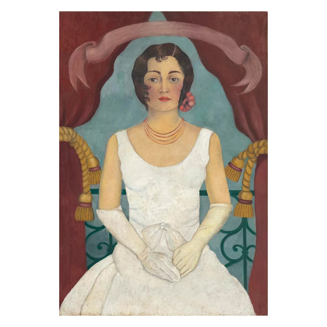 Retrato de una dama de blanco Retrato de una dama de blanco - Cuadro decorativo personalizado | Megaprint