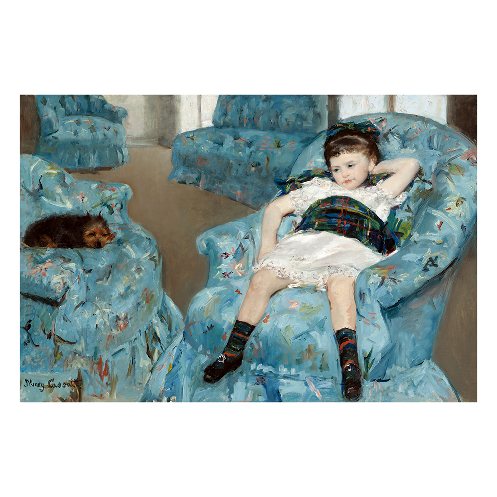 Niña en el sillón azul - Impresión personalizada en México | Megaprint
