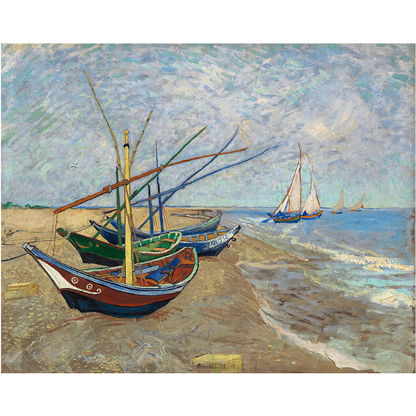 Barcas de pesca en la playa de Saintes-Maries-de-la-Mer - Cuadro decorativo personalizado para imprimir | Megaprint
