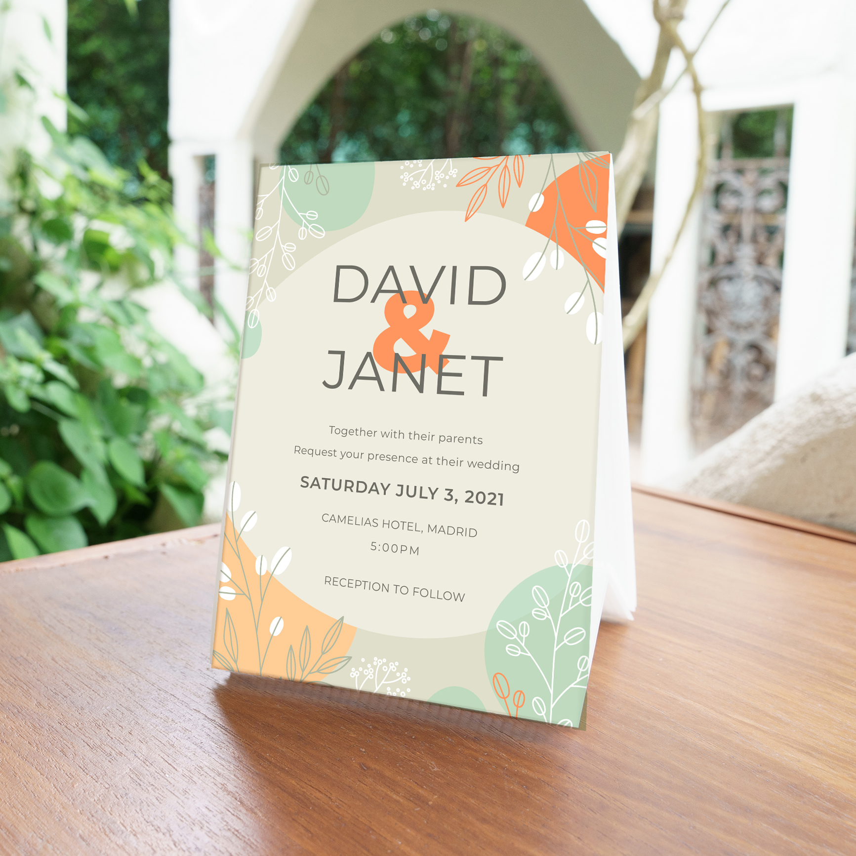 Tarjeta de mesa de dos caras Table Tent Card Two Side