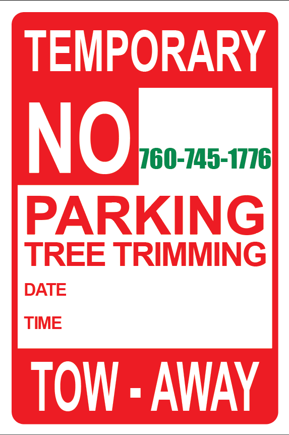 TEMPORARY - NO PARKING SIGN