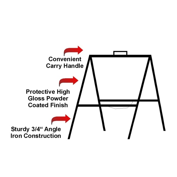 18"x24" Metal A-Frame Horizontal Sign Orientation (Black) 2