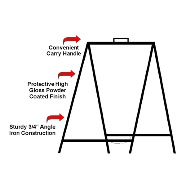 36"x24" Metal A-Frame Vertical Sign Orientation (Black) 2