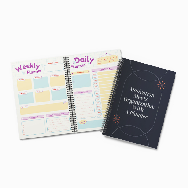Custom printed planners and notebooks