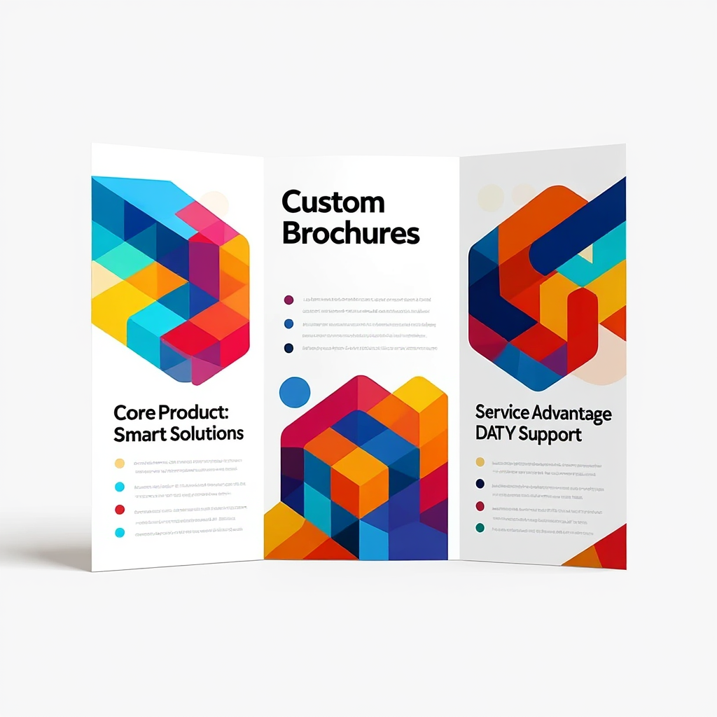 Custom full color brochure printing with multiple folding options