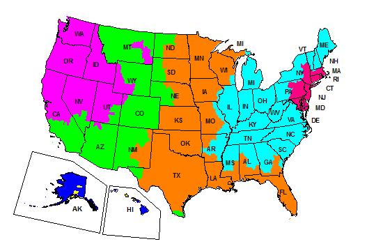 FedEx ground shipping transit map