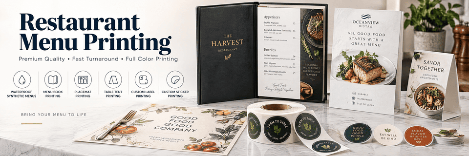 Restaurant Printing by MMPrint Professional restaurant menu printing and food-service printing by MMPrint
