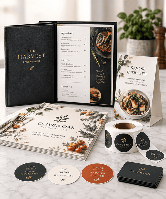 Restaurant menu printing and custom restaurant printing products from MMPrint