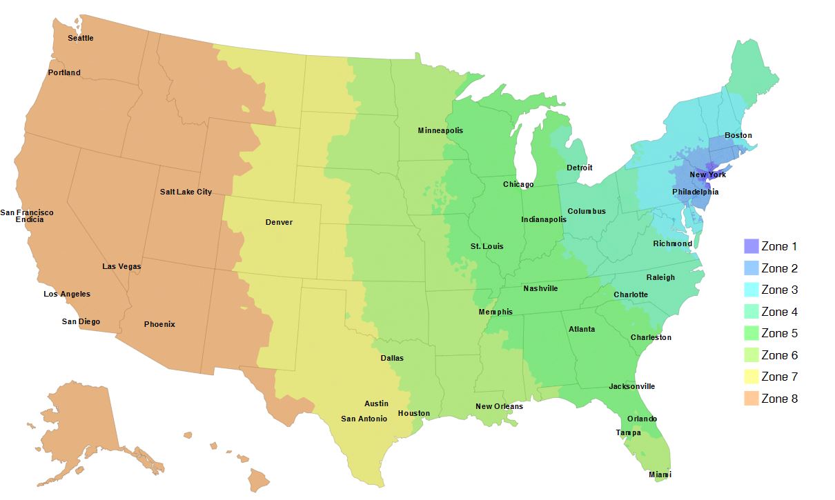USPS shipping transit map