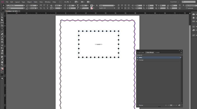Variable data printing example showing personalized information changing between printed pieces
