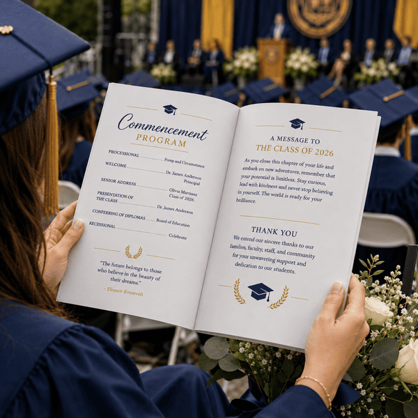 Commencement Program Printing for Graduation Ceremony Booklet Pages