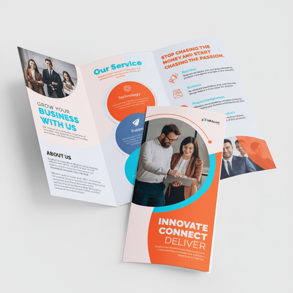 Corporate Tri-Fold Brochure Printing Open Layout